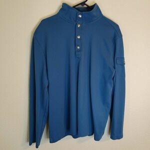 XL 4-button blue Banana Republic cotton pullover